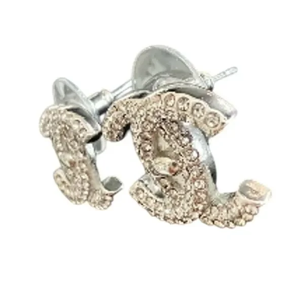 CHANEL 925 Sterling Silver Crystal Turnlock Earrings 2025 (CHXX025) - Picture 2 of 6